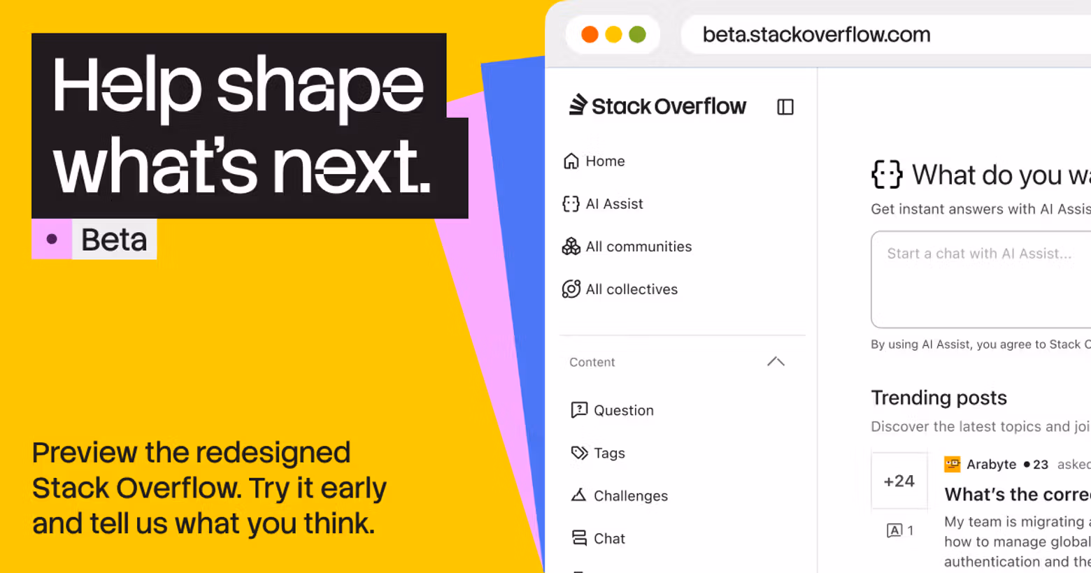 Stack Overflow Unveils Redesigned Beta Experience